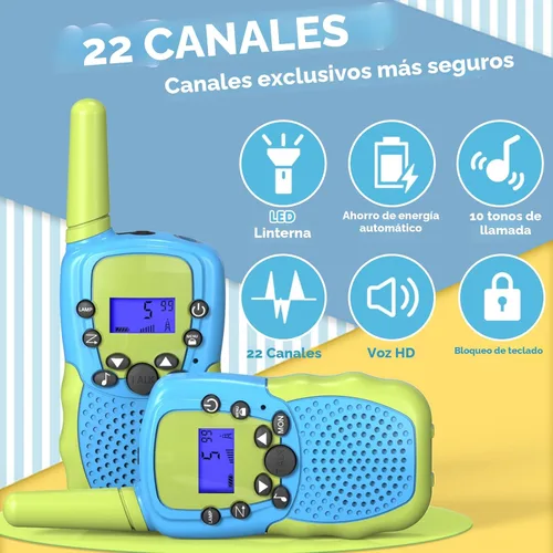 Vista 3 de Selieve Juguetes para niños y niñas de 3 a 12 años, Walkie Talkies para niños de 22 canales, juguete de radio de 2 vías con linterna LCD