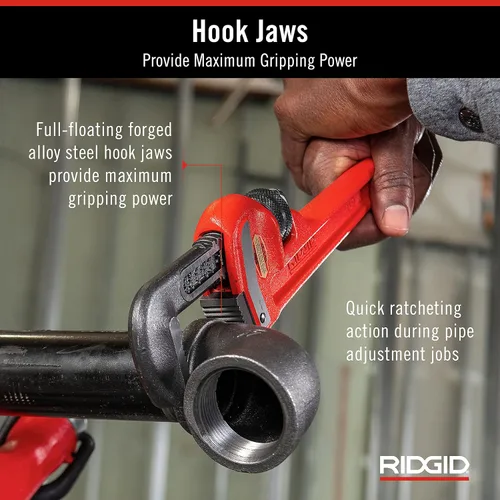 Vista 13 de RIDGID 31025 Llave de tubo recta modelo 18 resistente, llave de fontanería de 18 pulgadas