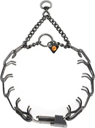 Vista 2 de Collar para Perro Herm Sprenger de Acero Inoxidable Negro con Hebilla de Liberación Rápida ClicLock y Inserción de Biothane Collar de Entrenamiento