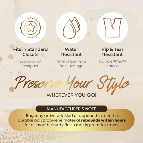 Vista 5 de Your Bags - Bolsa de viaje resistente para ropa, bolsa de traje