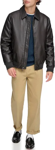 Vista 5 de Tommy Hilfiger Chaqueta bomber de piel sintética para hombre