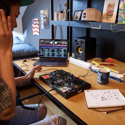 Vista 5 de Hercules DJControl Inpulse 200 MK2 - Controlador de DJ ideal para aprender a mezclar - Software y tutoriales incluidos, negro