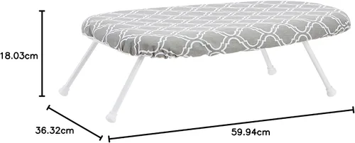 Vista 7 de Amazon Basics Tabla de planchar compacta con patas plegables - Funda removible Trellis, Chevron, 23.6"L x 7.1"W x 14.3"H