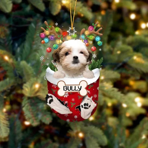 Vista 83 de IZI POD Affenpinscher Adorno de Navidad personalizado para perro, adorno de bolsillo de nieve para perro para árbol de Navidad, adorno acrílico