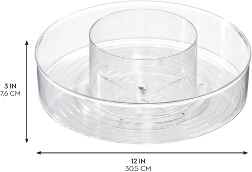 Vista 3 de iDesign Susan perezoso dividido de 12 pulgadas para almacenamiento de baño - Juego de 2 - Transparente for Bathroom Storage