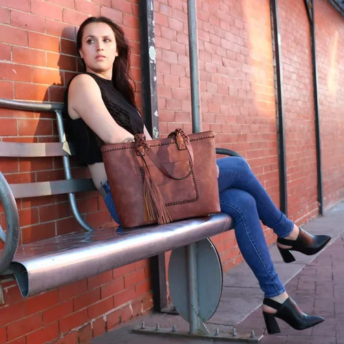 Vista 7 de Lady Conceal Bolso de transporte oculto - Bolsa de pistola cosida Cora con bloqueo