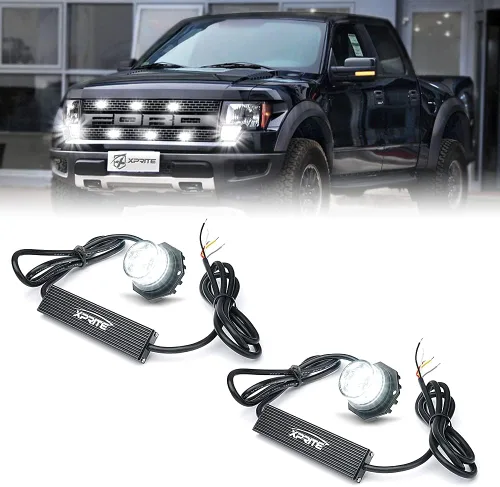 Vista 8 de Xprite - Juego de luces led estroboscópicas ocultas ámbar con 14 patrones de flash, luces estroboscópicas de parrilla para camiones, montaje