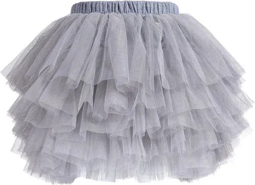 Vista 15 de Falda de Tutú para Bebés y Niñas, 6 Capas de Tul para Niñas de 1 a 8 Años Negro