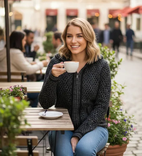 Vista 3 de Gamboa Cárdigan de alpaca para mujer, tejido de punto para otoño e invierno, para mujer
