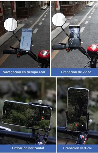 Vista 5 de GUB PLUS11 Soporte de teléfono para bicicleta y motocicleta, soporte de teléfono de aleación de aluminio con rotación de 360° ajustable para iPhone