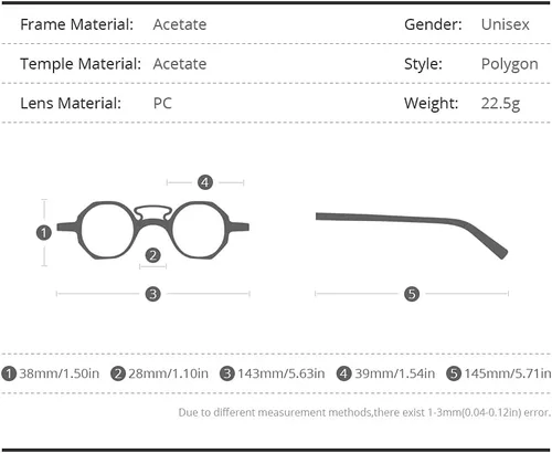Vista 3 de HEPIDEM Acetate Glasses Frame Men,Round Optical Eyeglasses Women Vintage Retro Eyewear 9153