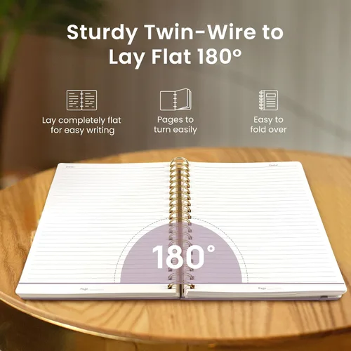 Vista 4 de Cuaderno rayado en espiral para el trabajo, 300 páginas gruesas B5 (7.1 x 10 pulgadas), diario a rayas universitarias para mujeres y escritura