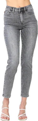 Vista 2 de Judy Blue Jeans ajustados de cintura alta para mujer, Desteñido (Stone Wash)