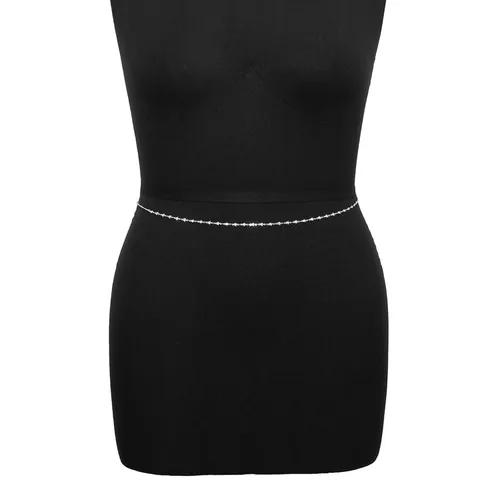 Vista 5 de Cadena de cintura con cuentas de verano, ajustable, estilo bohemio, bikini, cadena para el vientre, cadena para el vientre, accesorios