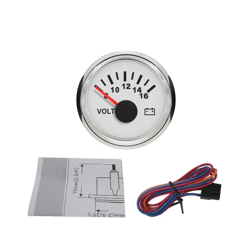 Vista 14 de ELING – Voltímetro digital de 52 mm, 2 pulgadas, 12V 24V DC, para auto y barco, con retroiluminación, a prueba de agua IP67
