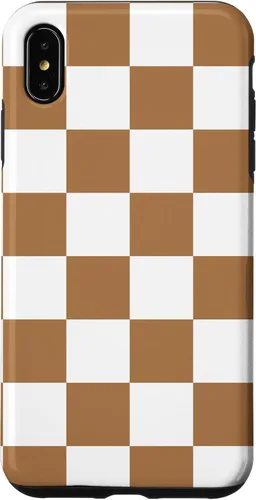 Vista 11 de iPhone 16 Checkered Checkerboard Indie Aesthetic Brown Coffee Beige Case