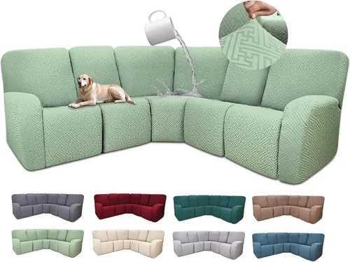 Vista 99 de Fundas de sofá reclinable seccional 100% impermeables para sofá reclinable en forma de L, funda de sofá modular de esquina en forma de L, fundas