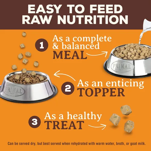 Vista 7 de Primal - Comida para Perros Deshidratada, Mini Nuggets Pronto, de Carne; Sirva con Cuchara, Comida Completa y Equilibrada; También Use como Aditivo