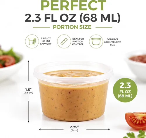 Vista 3 de Greenco Mini contenedores para almacenamiento de alimentos, condimentos. Contenedores de salsa, alimento para bebé y para cajas de almuerzo
