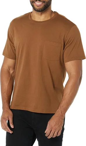 Vista 2 de Tienda Essentials Camisetas para hombre, manga corta, cuello redondo, bolsillo, algodón, paquete de 2