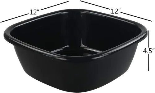 Vista 2 de Kekow Paquete de 4 bandejas pequeñas para lavabo, 8 cuartos de galón de color negro