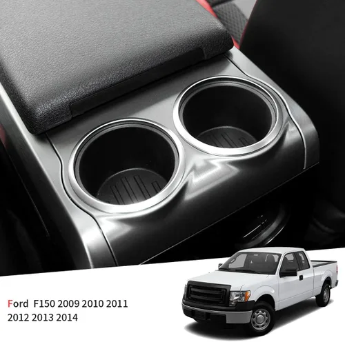 Vista 2 de Soporte para tazas de consola central para Ford F150 2009-2014 con soporte de taza de consola de flujo a través del inserto de repuesto para F150