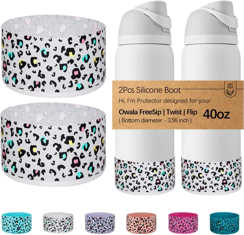 Vista 36 de WK IEASON 2 fundas de silicona para botella de agua Owala, base protectora para botella de agua Owala FreeSip Twist y Flip Flask accesorios para 3D