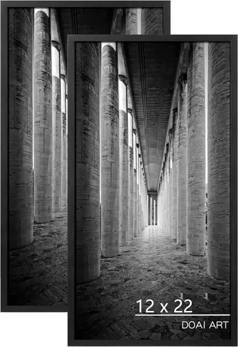 Vista 14 de DOAI ART Marco de fotos de 5x7 pulgadas, marco negro de 5x7 pulgadas para exhibición horizontal o vertical con montaje en pared y sobremesa Marco