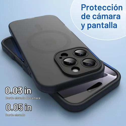 Vista 6 de JETech Funda magnética mate para iPhone 16 Pro, titanio negro