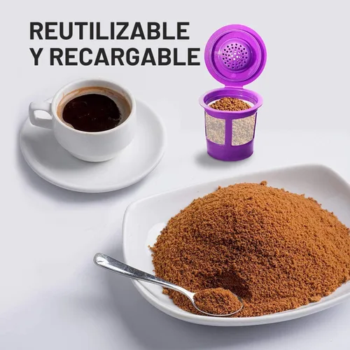 Vista 5 de Cápsulas K Cup reutilizables para Keurig K-Mini, K Mini Plus, K-Express y K Iced con adaptador de PureHQ - Cápsulas Kcups recargables Keurig Mini