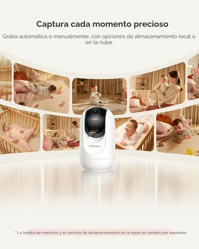Vista 5 de Momcozy Monitor de bebé inteligente WiFi con cámara y audio, pantalla 1080P de 5 pulgadas con montaje en pared, detección de movimiento y llanto