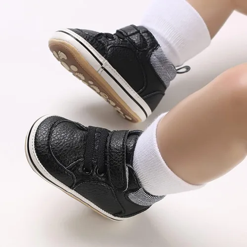 Vista 2 de E-FAK Zapatos de bebé para niños y niñas, zapatillas para bebés, suela de goma antideslizante, zapatos de cuna para primeros pasos de niños pequeños