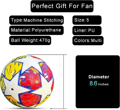 Vista 2 de Balón de fútbol de la Champion, talla 5 Londres - Réplica de partido profesional, diseñado para entrenar, jugar, exhibir y entusiastas del fútbol.