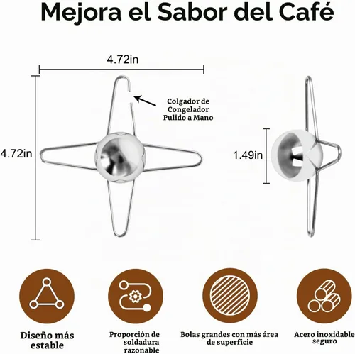 Vista 4 de Enfriador de café expreso de 2 piezas con bolas congeladas de café