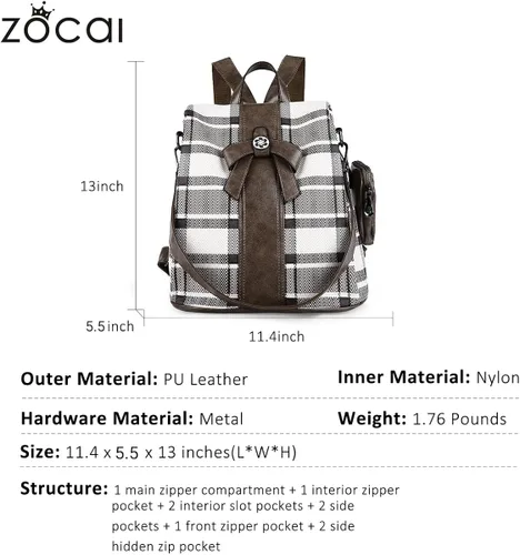 Vista 4 de Mochila para mujer mochila de moda monederos de piel sintética mochila antirrobo bolso de hombro