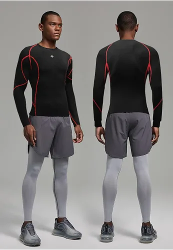 Vista 2 de Milin Naco ropa interior de manga larga fresca seca con compresión para hombre paquete de 3