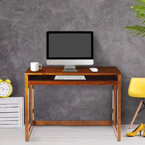 Vista 5 de Casual Home Escritorio plegable con puertos extraíbles y USB Café cálido