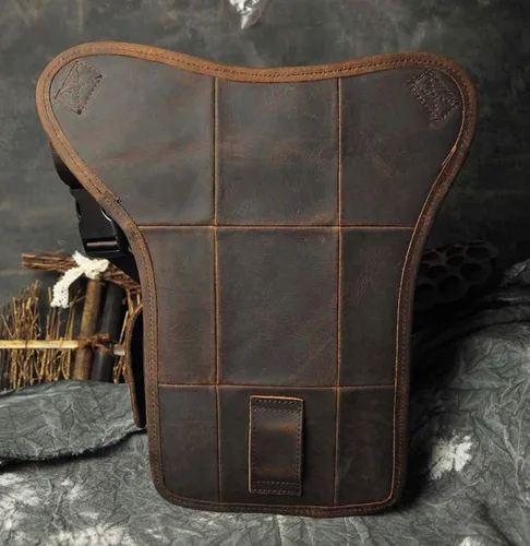 Vista 4 de Le'aokuu Cinturón de piel auténtica para hombre, para senderismo, riñonera, para cadera, 3106