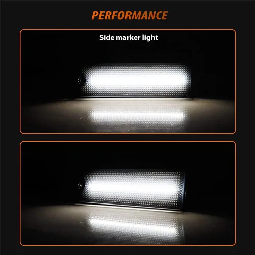Vista 4 de ADIIL Lentes ahumadas oscuras ámbar LED de señalización de luz de señal de parachoques reflector, juego de lámparas reflectoras compatibles
