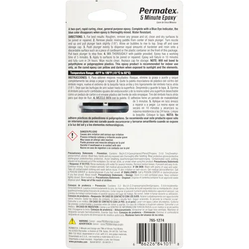 Vista 2 de Permatex 84101 PermaPoxy 5 Minute Epoxi de uso general, 0.84 oz.