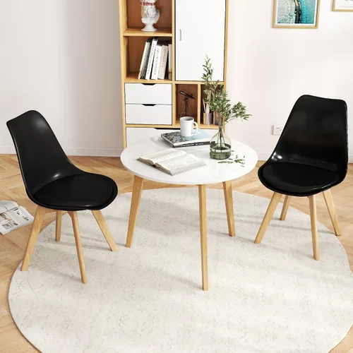 Vista 9 de LSSBOUGHT Sillas de comedor modernas de mediados de siglo con patas de Negro