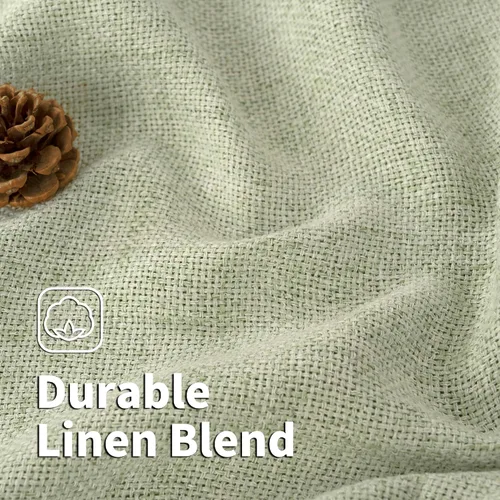 Vista 290 de BGment Cortinas de Lino Beige de 63 Pulgadas de Largo 2 Paneles - Tratamientos para Ventanas con Textura de Arpillera Filtrantes de Luz Cortinas B