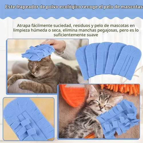 Vista 4 de Zubebe 12 piezas de repuesto de plumero de forro polar reutilizables, plumeros planos de plumas, almohadillas de limpieza lavables para múltiples