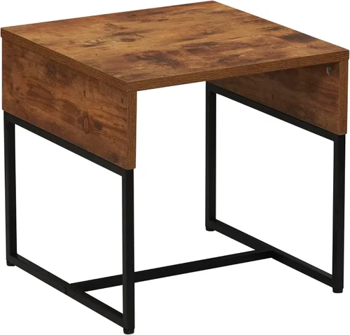 Vista 12 de Household Essentials Mesa de centro de grano Ashwood con base de hierro negro