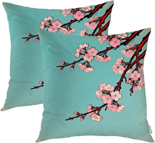 Vista 13 de Batmerry Fundas de almohada decorativas con estampado digital de hojas verdes y gatos negros con estampado digital para sofá, cama, cremallera