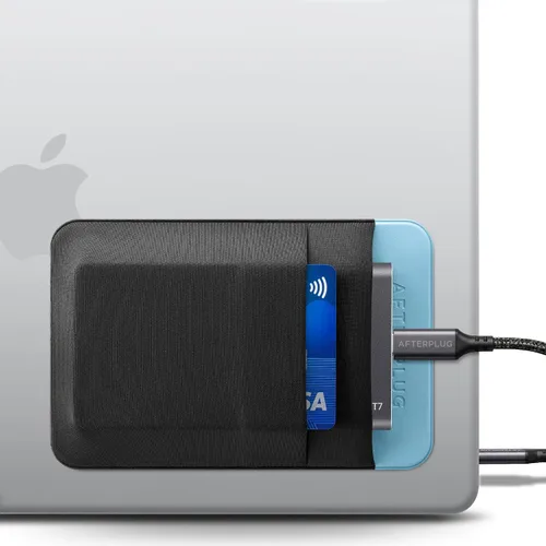 Vista 26 de Soporte para SSD y disco duro de 2 bolsillos para laptop, adhesivo reutilizable, funda de bolsillo adhesiva para SSD portátil externo, disco duro