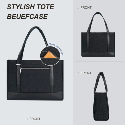 Vista 5 de EMPSIGN - Maletín para laptop para mujer de 16 pulgadas, Acolchado, negro, L, Elegante