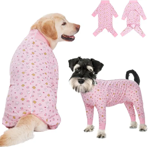 Vista 15 de Traje de recuperación para perros grandes y medianos después de la cirugía, mameluco antilameduras suave y transpirable para perros, alternativa al