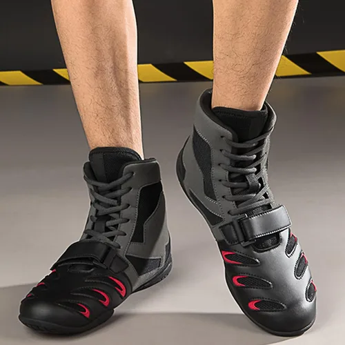 Vista 8 de UKUBAG Zapatos de lucha libre para hombre, tenis de boxeo ligeros, zapatos de lucha de boxeo, zapatos deportivos casuales