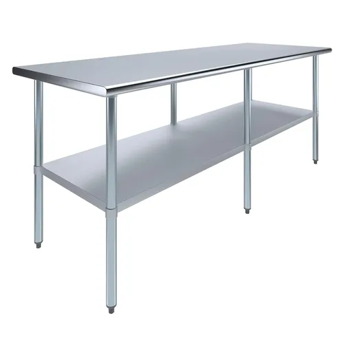 Vista 23 de AmGood Mesa de trabajo de acero inoxidable con estante inferior Preparación de alimentos NSF Estación de trabajo utilitaria